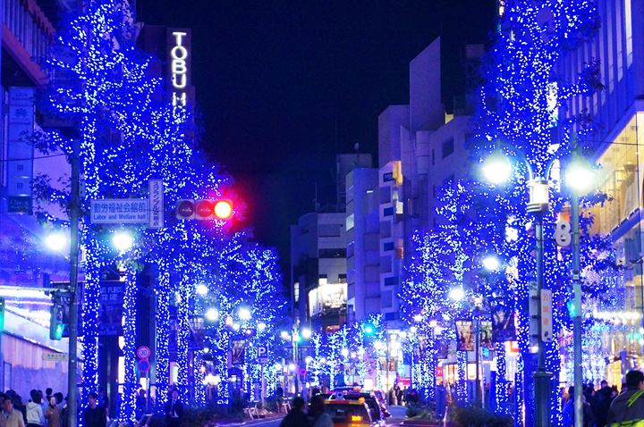 Christmas illumination in Shibuya Tokyo