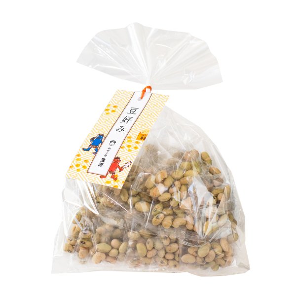 A bag of roasted mamemaki soybeans.